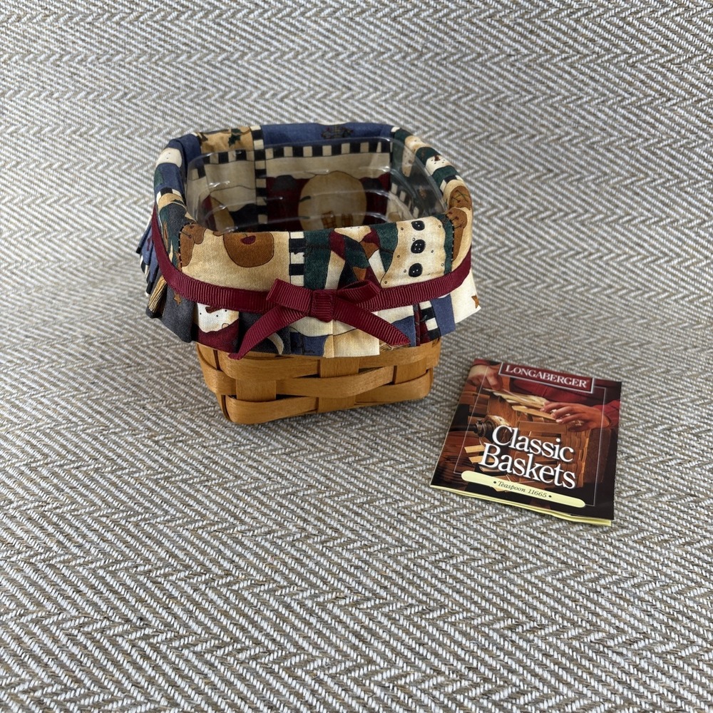 Longaberger Basket Teaspoon Handmade Liner Plastic Liner